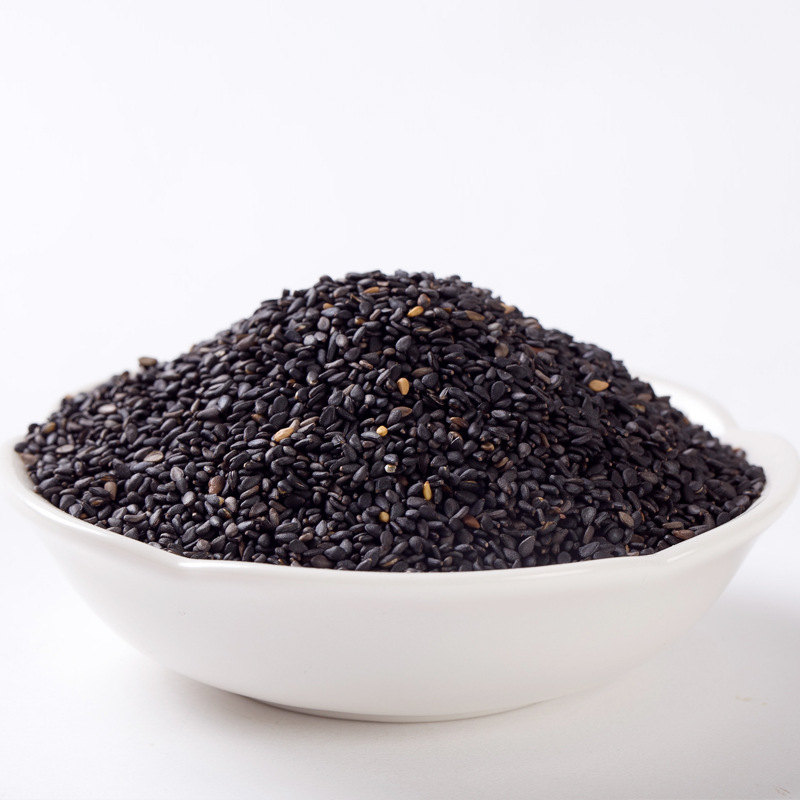 有机精选生黑芝麻产地南方炒熟黑芝麻批发低温烘焙黑芝麻片散装