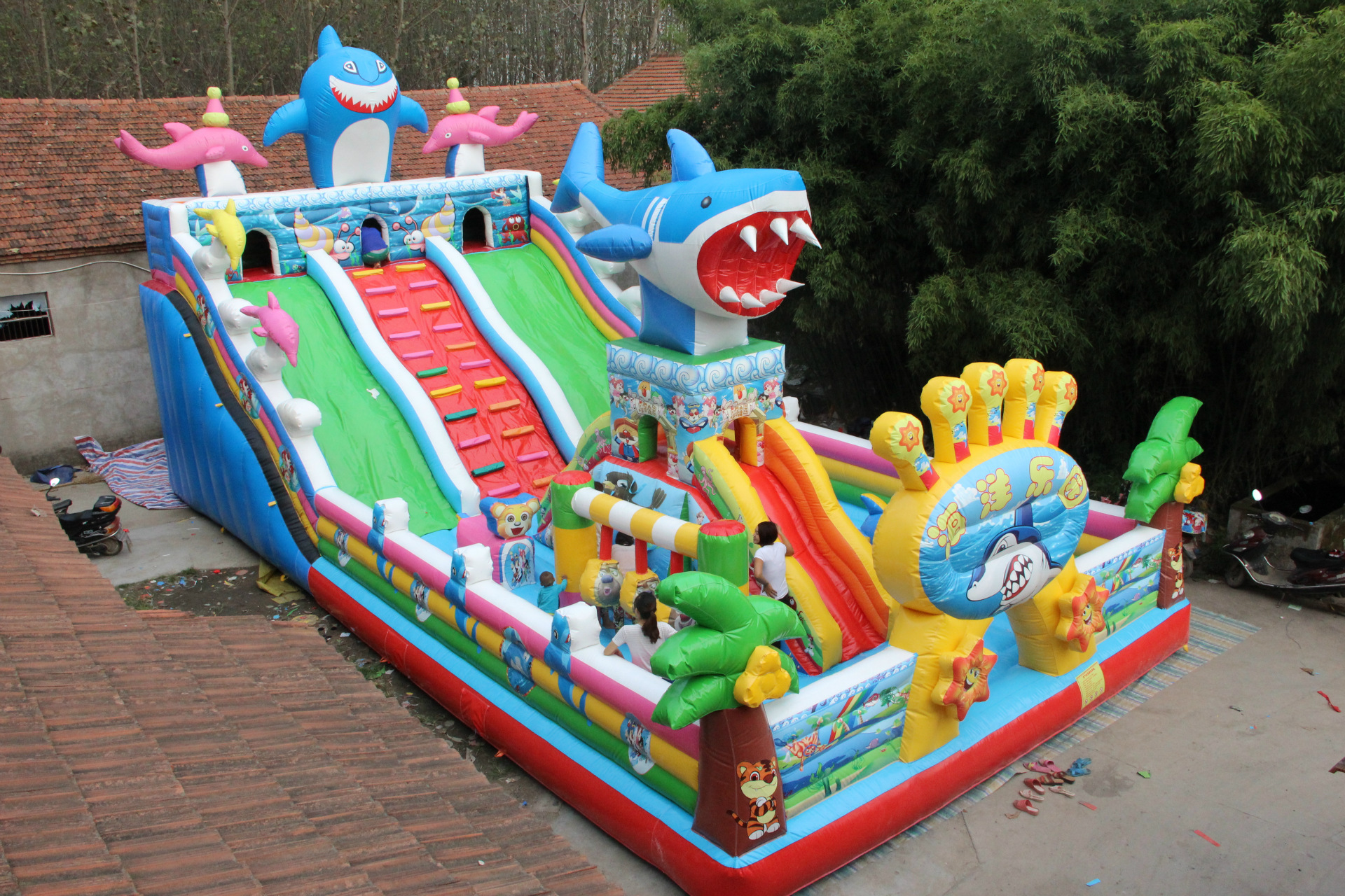 海底世界充气大滑梯充气城堡组合儿童大型充气城堡大滑梯乐园