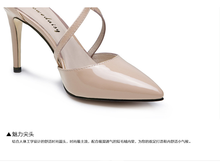 2017夏季爆款牛皮真皮女鞋性感交叉绑带高跟鞋凉鞋细跟社交女鞋