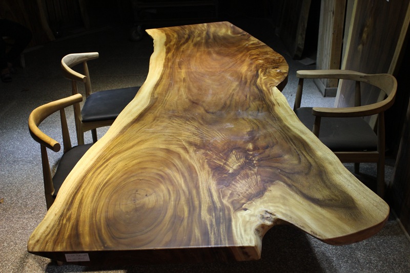 南美胡桃木雨豆木烘干实木大板餐厅实木家具简约270*70-83-110*6