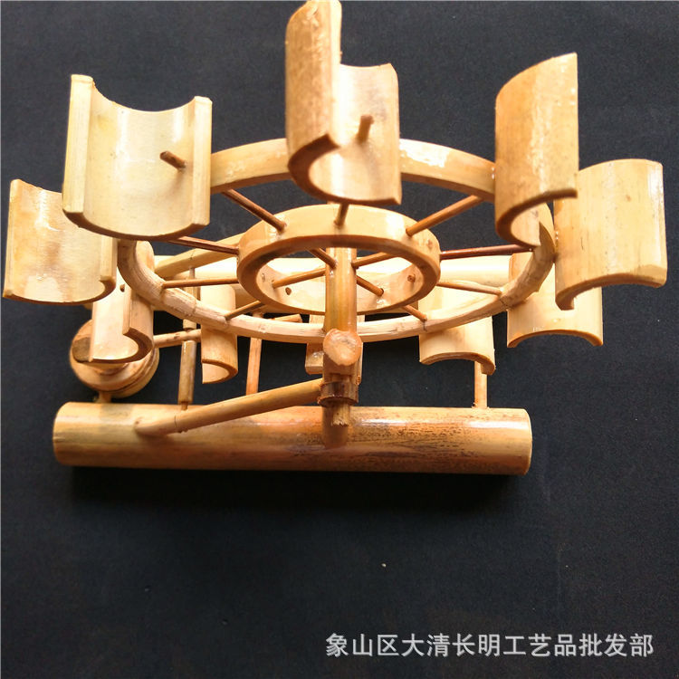 供应手工竹制小水车 竹制小摆件 竹水车模型 竹工艺品