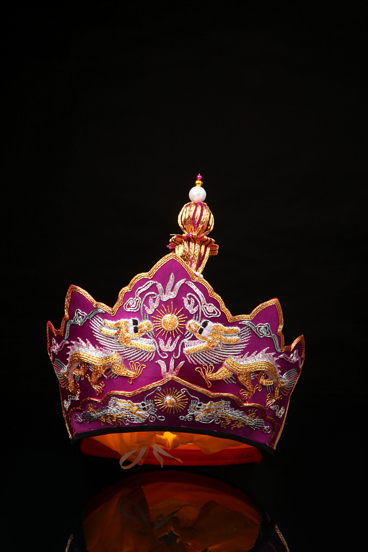 乾辰 庄严如法师帽精品龙绣毗卢帽 佛教用品 五佛帽 佛教法帽