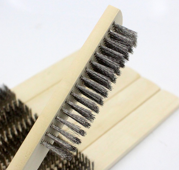 不锈钢丝刷 木柄钢丝刷 金属清洁刷 除漆除锈刷子 文玩钢丝板刷