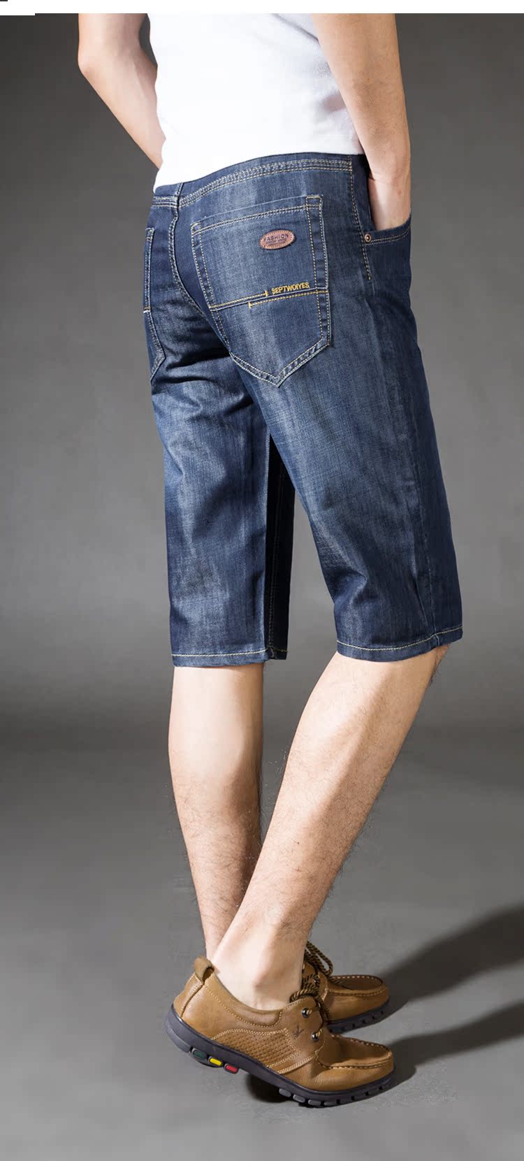 批发男式牛仔短裤男夏季超薄款中裤 牛仔七