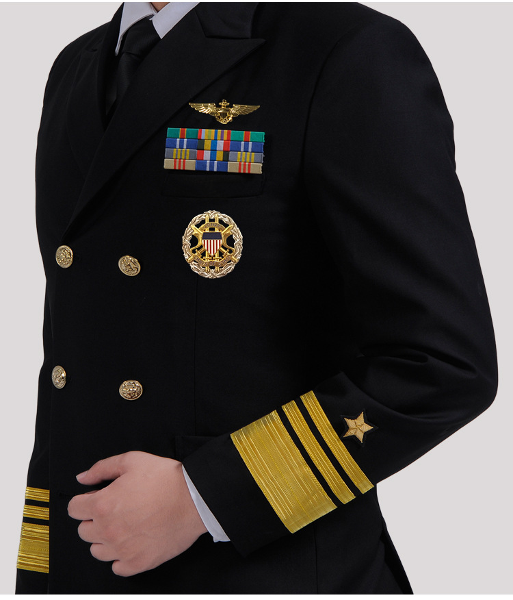 批发美国航空海军上校制服礼服游艇船长制服海军晚宴常服航空制服