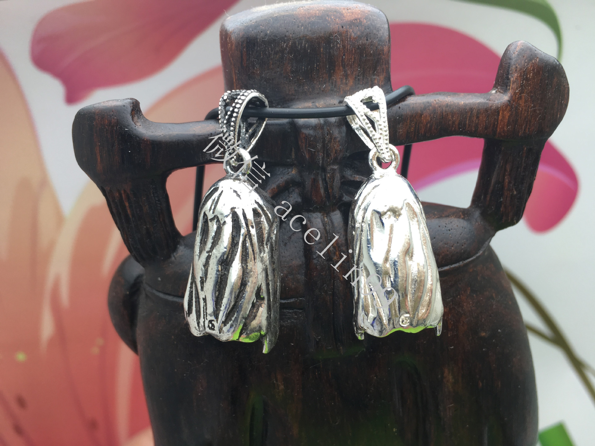 925纯银狼牙套骷髅头个性复古包银牙套狼牙狗牙藏獒牙项链吊坠批