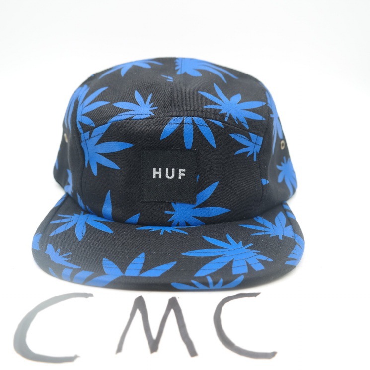 huf潮牌麻叶印花平额棒球嘻哈帽