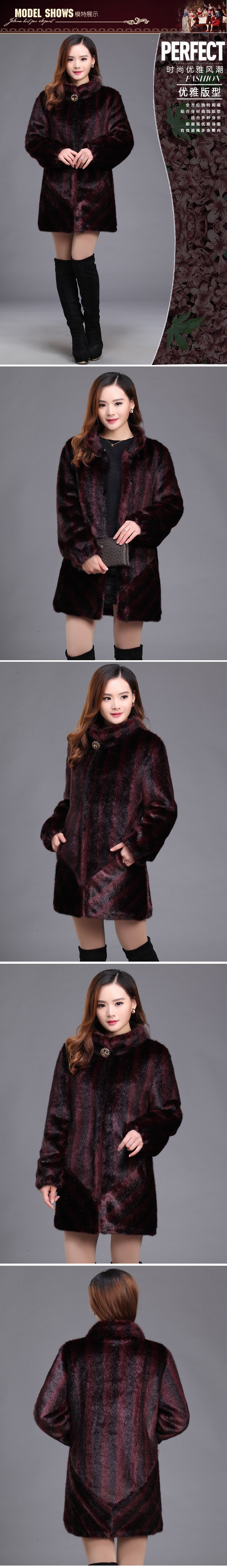 2016冬装貂皮皮草外套高档中老年加厚水貂毛风衣妈妈装貂绒大衣
