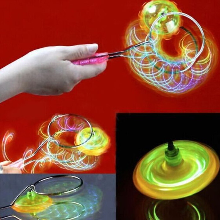 让陀螺滚动,并且达到一定的速度,陀螺会自己发出七彩炫光.