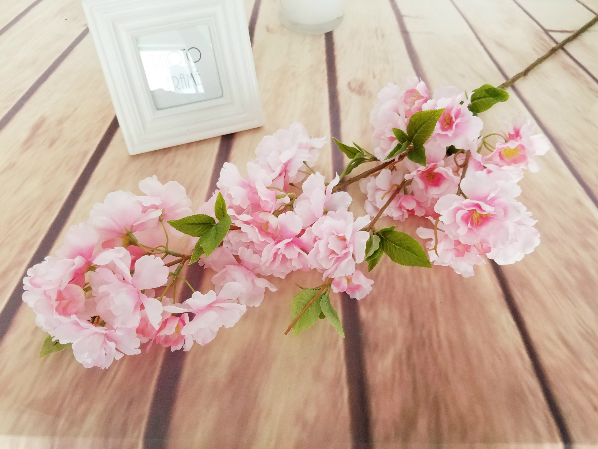 单枝富贵樱花 仿真花绢布花 婚庆家居装饰花 高档假花