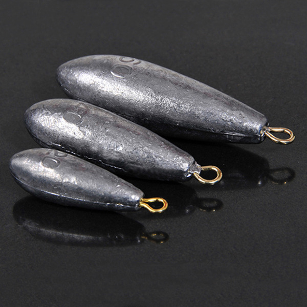 实心带环水滴铅坠海竿钓鱼挂坠抛竿撒网坠子渔具竞技配重垂钓配件