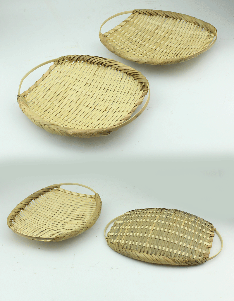 手工藤包边竹编盘点心盘水果盘面包盘酒店用特色竹编菜盘料理盘