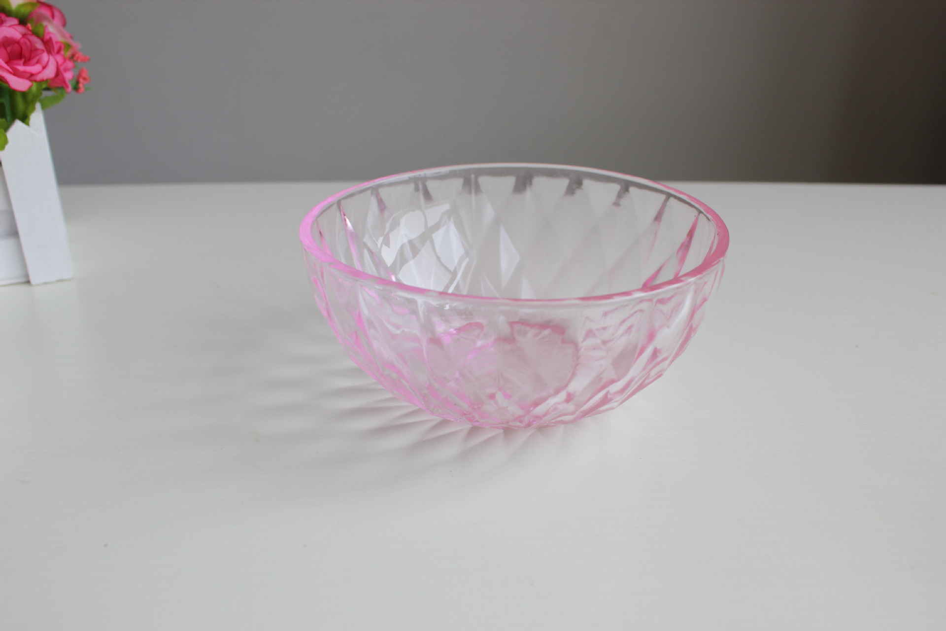 丰盛家 钻石玻璃碗彩色筷子套装 玻璃碗8