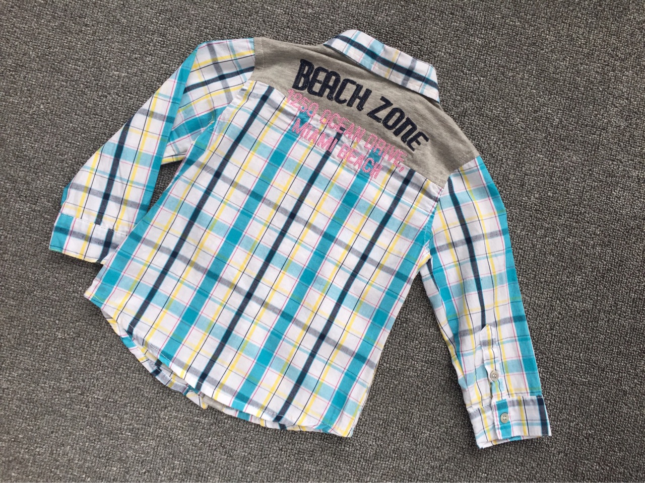 外贸原单童装法国orchestra秋季新款男童纯棉格子长袖衬衫