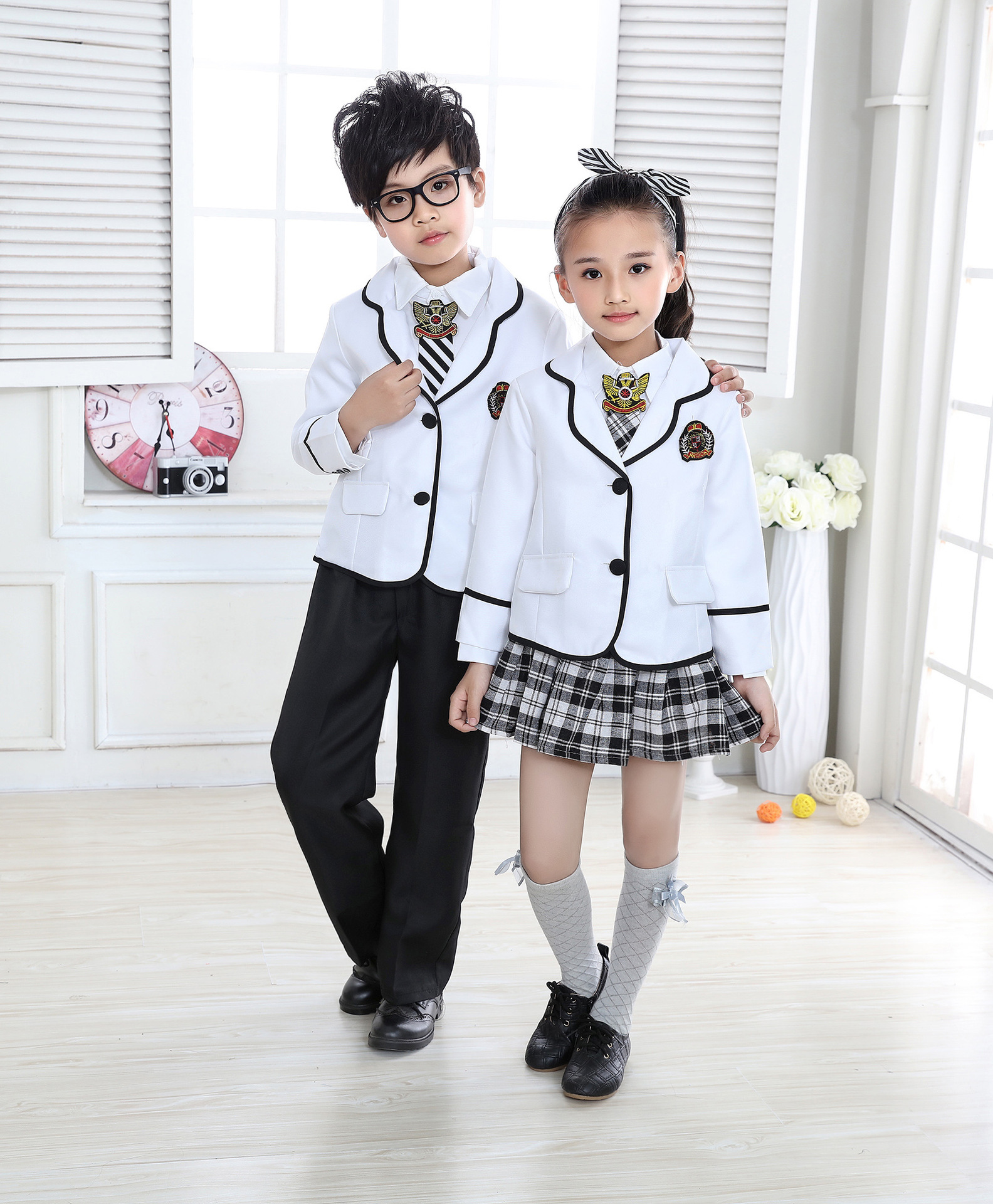 儿童演出服jk制服儿童中小学生演出服装朗诵服秋冬长袖英伦校服