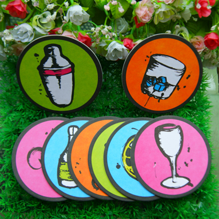 厂家来图定做吸水纸杯垫 纸质杯垫 软木杯垫 白卡餐垫 啤酒杯垫