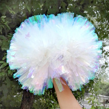 彩虹梦幻啦啦花球 啦啦操花球 学校演出拉拉球七彩比赛舞蹈表演