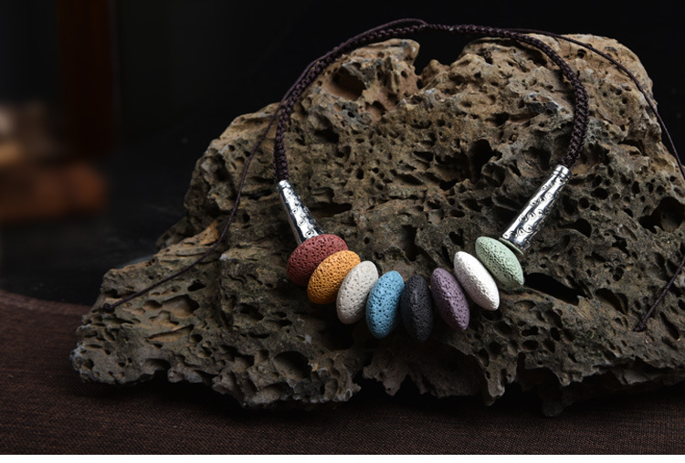 时尚项链女锁骨链民族风火山石原创饰品甜美百搭短项链 一件代发