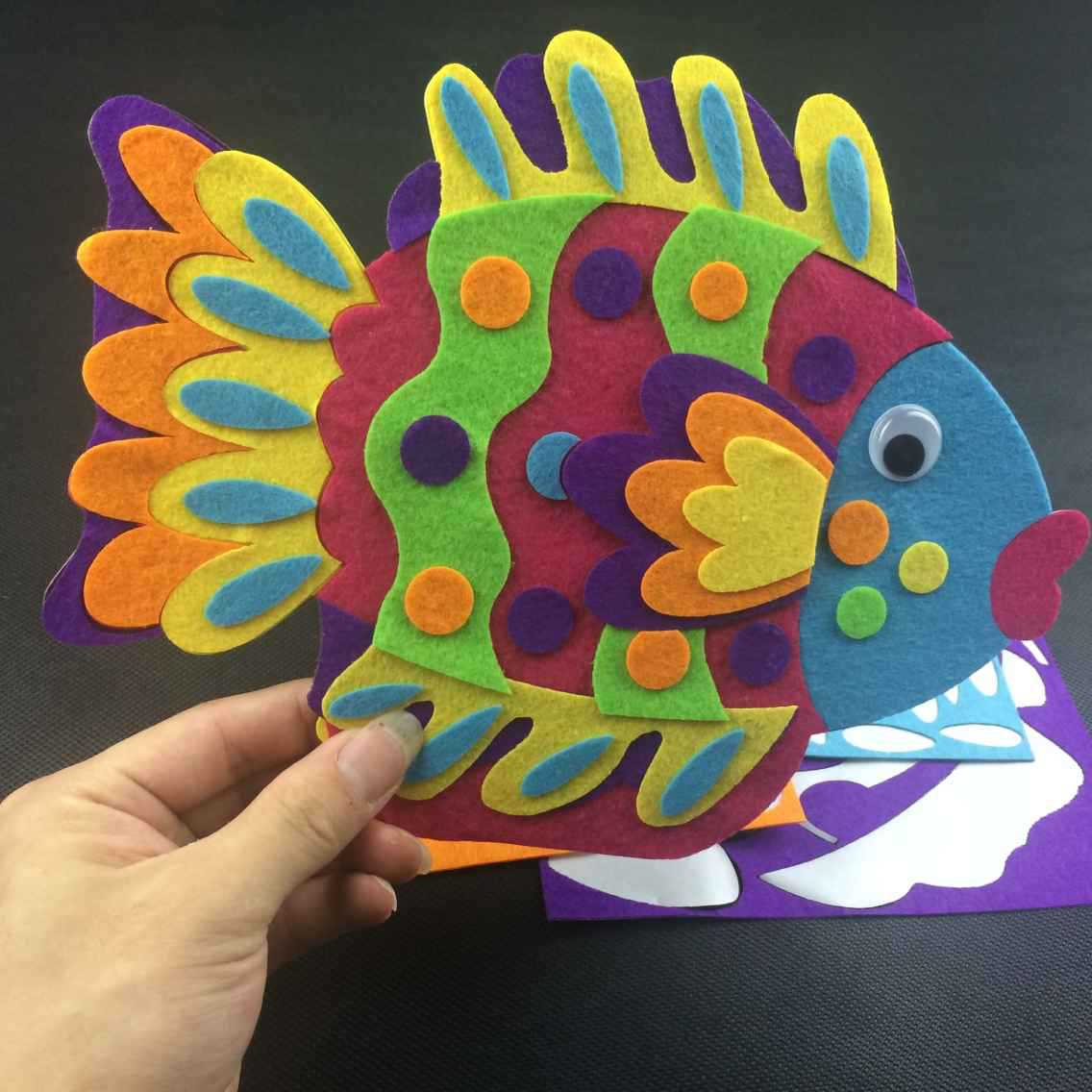 布艺无纺布 层层贴画 手工制作diy 儿童立体创意手工玩具