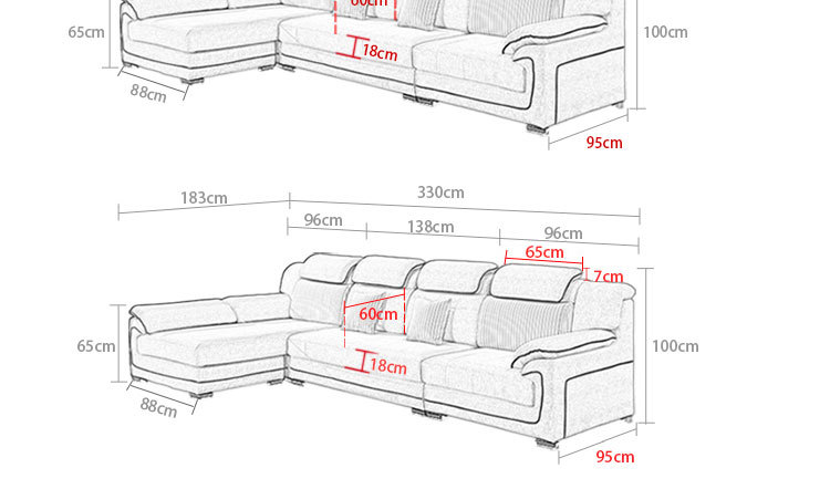 客厅家具可拆洗转角组合贵妃休闲时尚布艺沙发