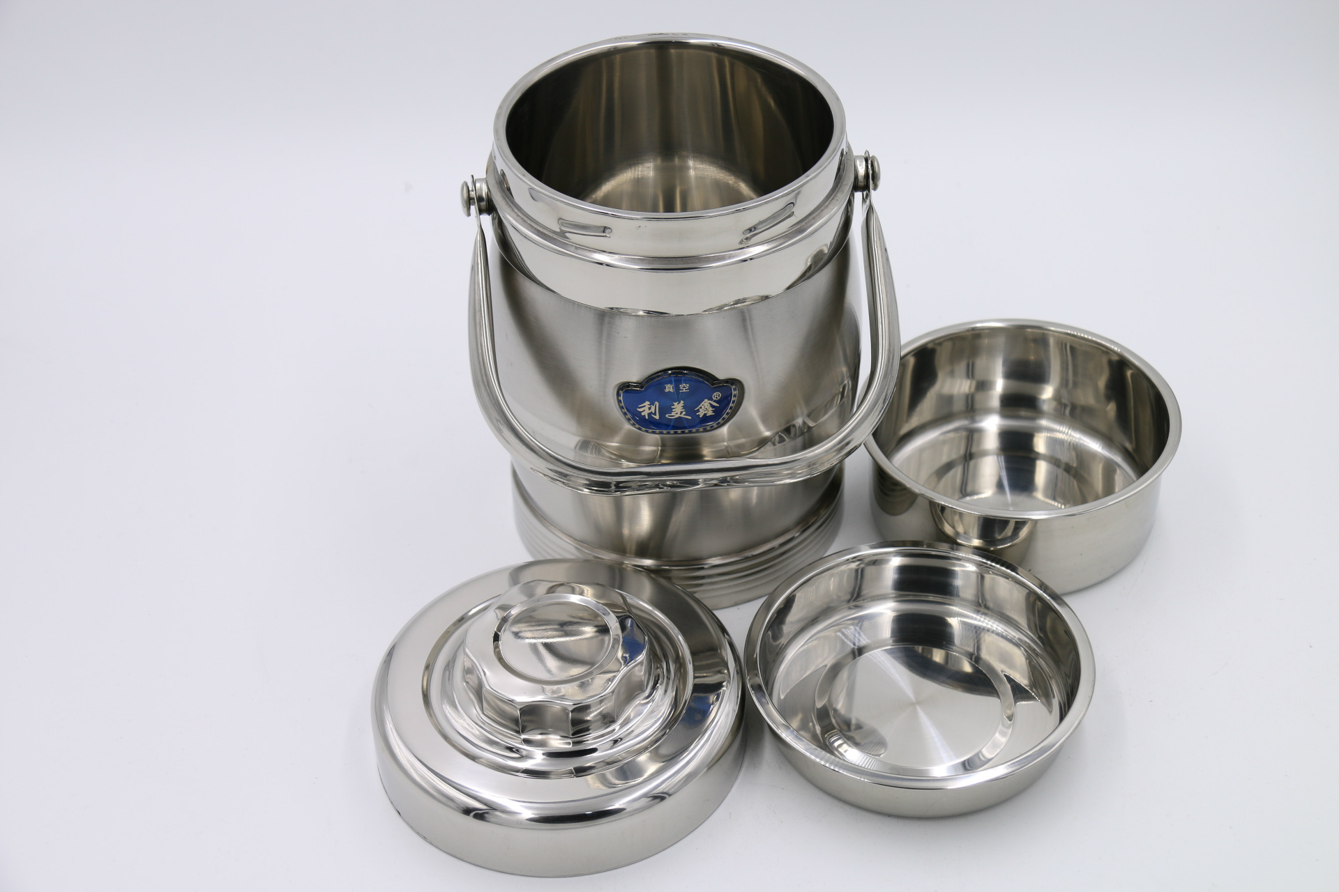 双层不锈钢真空保温饭盒三层多层分格学生密封保温桶餐盒提锅