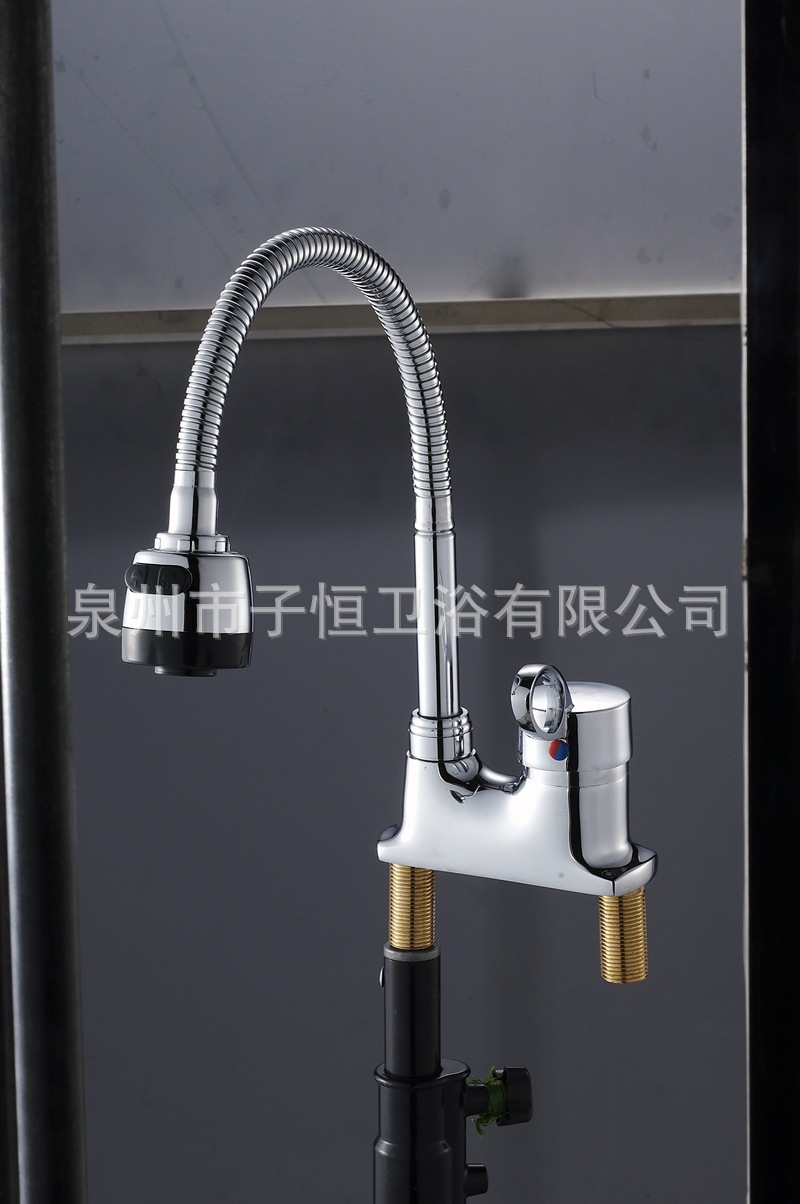 九颖卫浴 板凳万向花洒头 冷热面盆洗手盆水龙头 陶瓷盆龙头 洁具