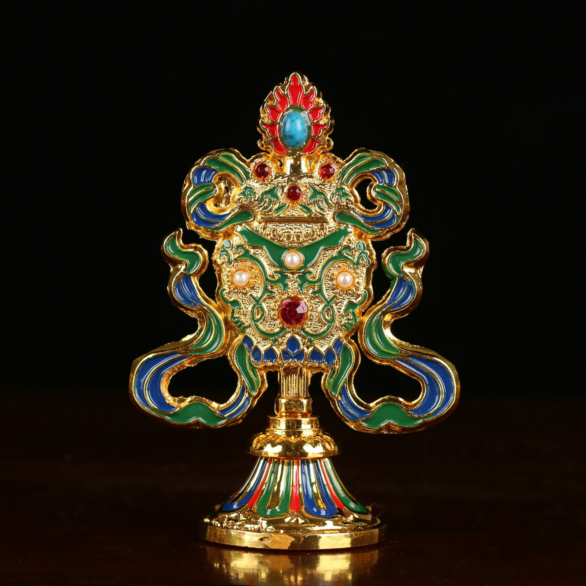 佛教用品 藏传佛教 合金彩绘八吉祥 密宗法器供具 吉祥八宝