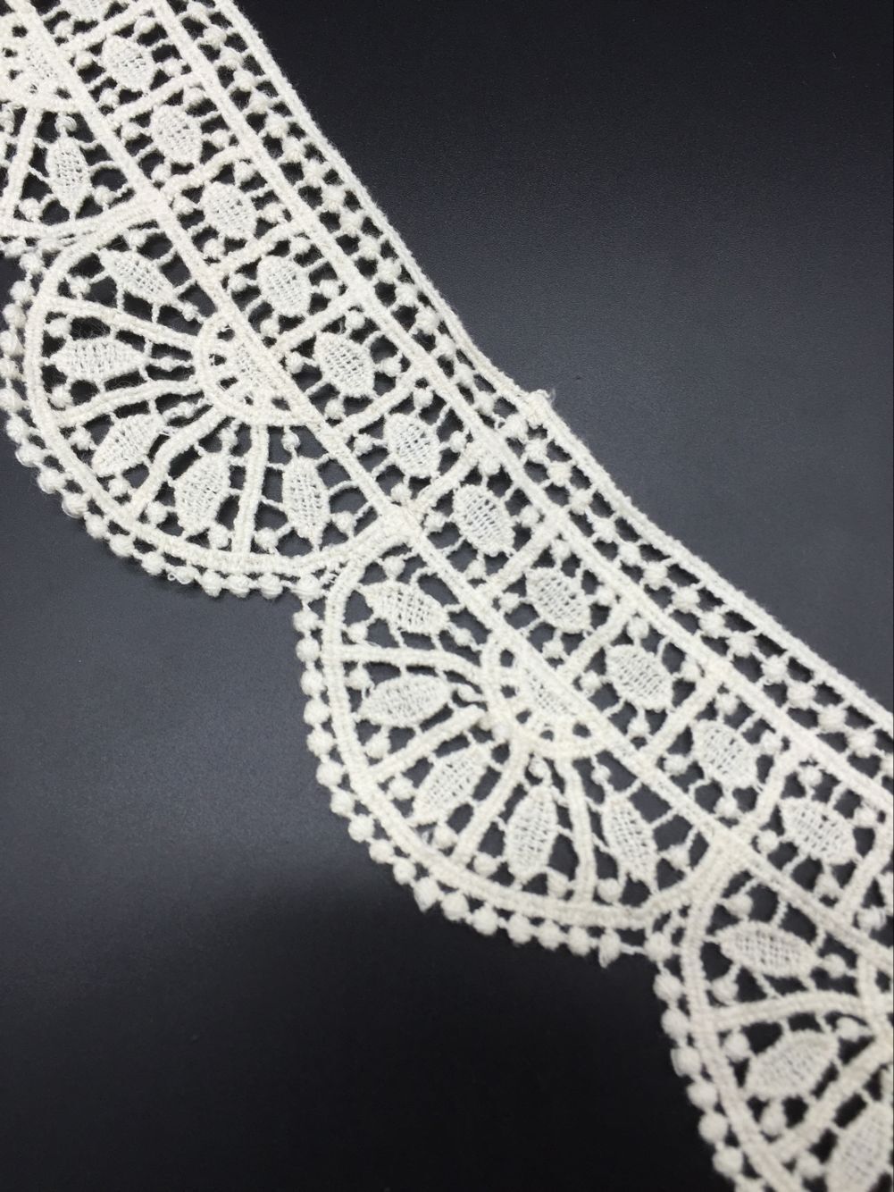 厂家直销水溶刺绣棉线条码花边宽度7.5c