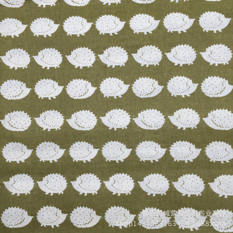 厂价供应 帆布 亚麻 棉麻布坯布印花 diy手工印染 小刺猬