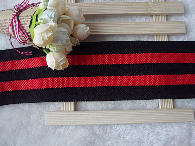 【tqp认证】常规松紧带 红黑双色条纹松紧带 尼龙乳胶丝弹.