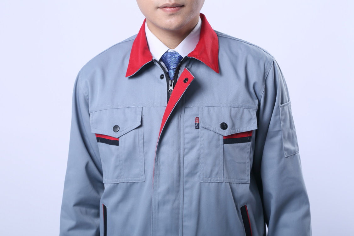 长袖工作服厂服员工工衣厂服带logo耐磨