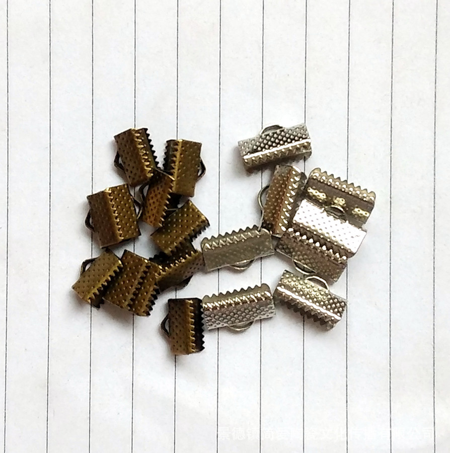 diy饰品配件材料马口夹马仔扣马夹扣线扣缎带夹皮绳夹金属宽夹片