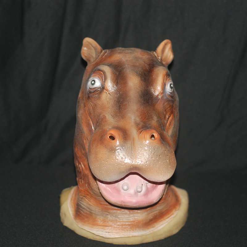 厂家直销 河马头套面具 万圣节恐怖cos头套 凶恶动物整蛊影视道具