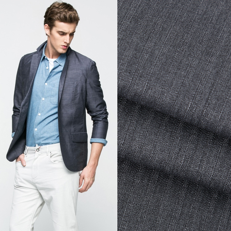 现货供应暗条纹tr西装面料风格暗条西服面料风格职业装条纹面料