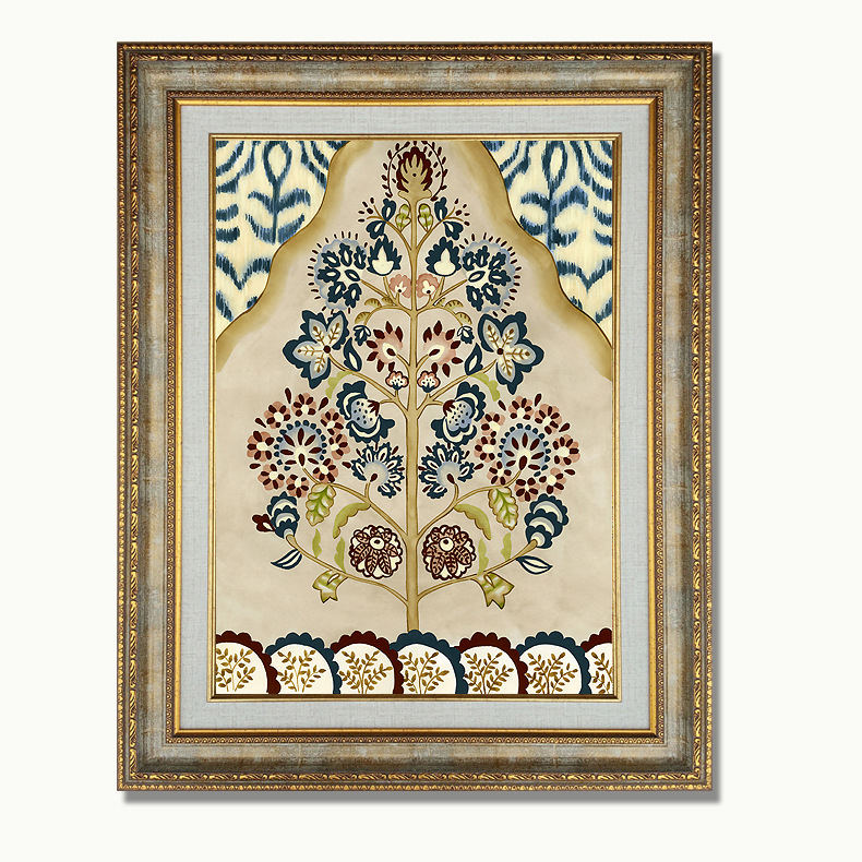 美式客厅装饰画背景墙画欧式壁画玄关画餐厅挂画发财鹿三联画挂画