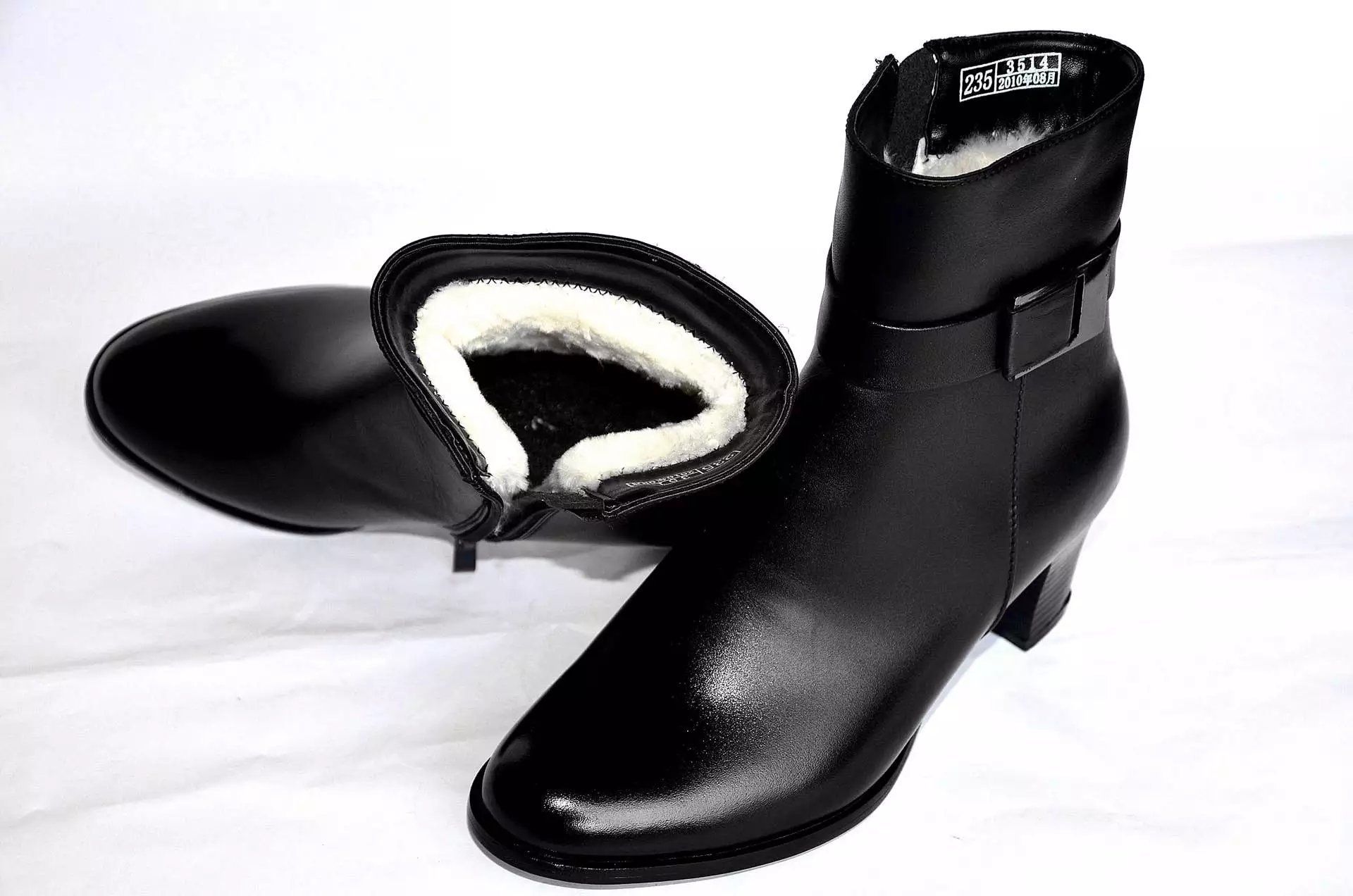 正品配发351407女军官常服绒皮鞋毛皮