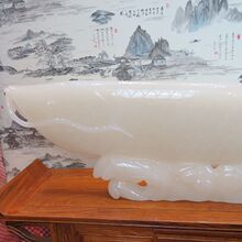 玉器工艺品阿富汗玉白玉金龙鱼摆件客厅酒柜装饰品一件代发