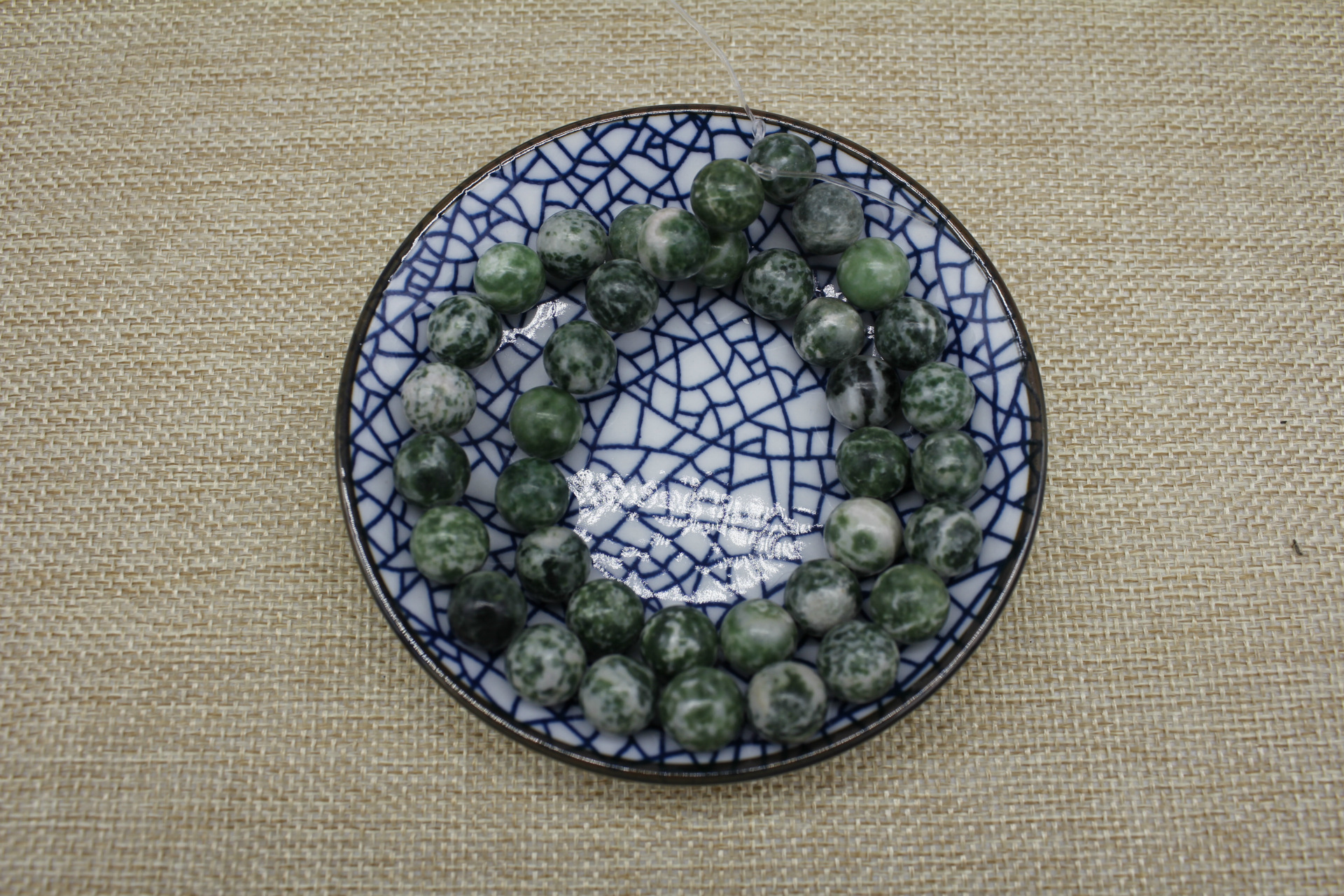 金鹏程 天然青点石散珠圆珠半成品 diy饰品配件批发 厂家直销