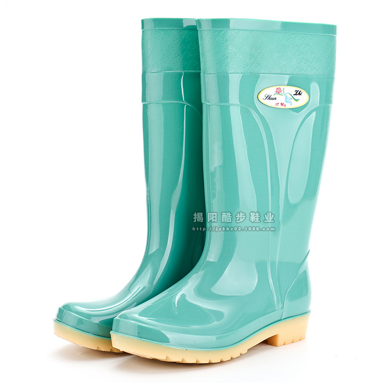 Factory Direct Sales Knee-High Rain Boots Women's Non-Slip Wear-Resistant PVC Water Shoes Thick Material Labor Protection Rubber Shoes Rain Boots Wholesale