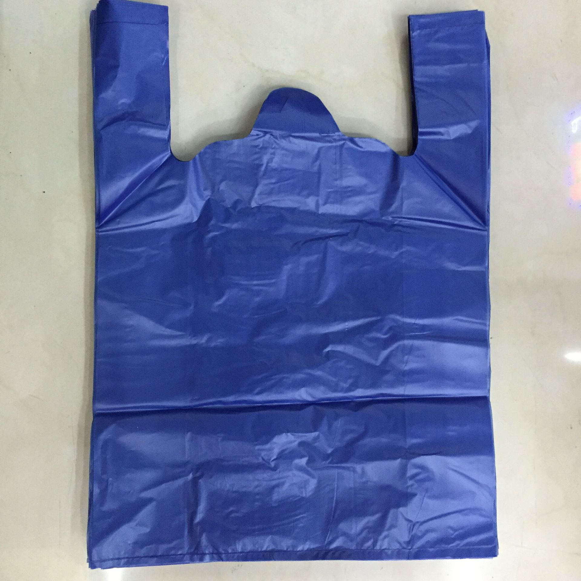 加厚35*50cm蓝色塑料背心袋马夹袋塑料袋超市购物袋100个每包