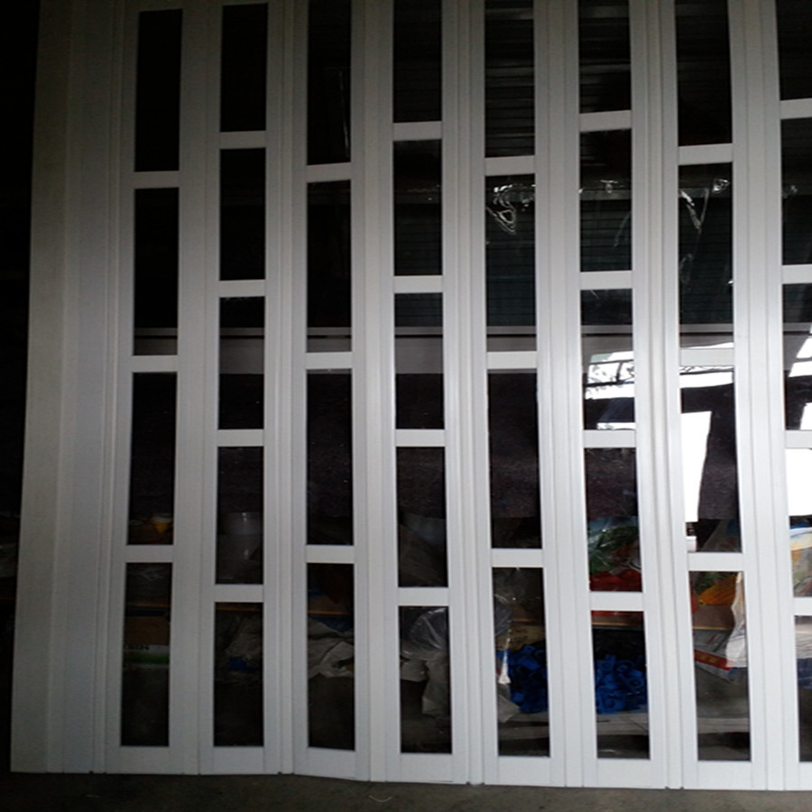 厂家批发订做2019新款优质洁净pvc折叠门 商场店铺超市有机玻璃门