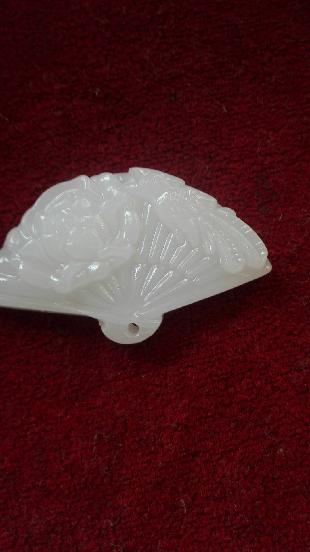 玉玲珑 玉扇图形喜上眉梢男女款吊坠