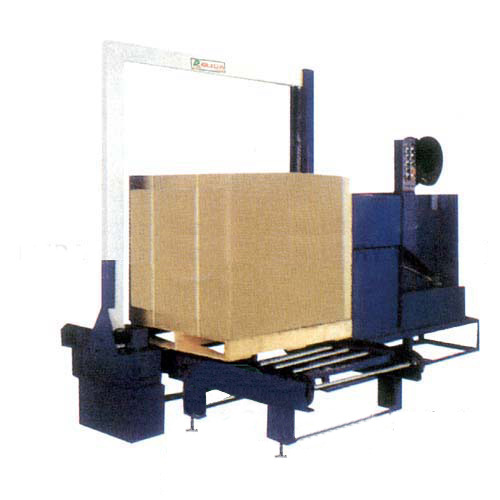 快递箱捆扎机陶瓷栈板自动打包机白云机场货物板打捆机物流捆包机