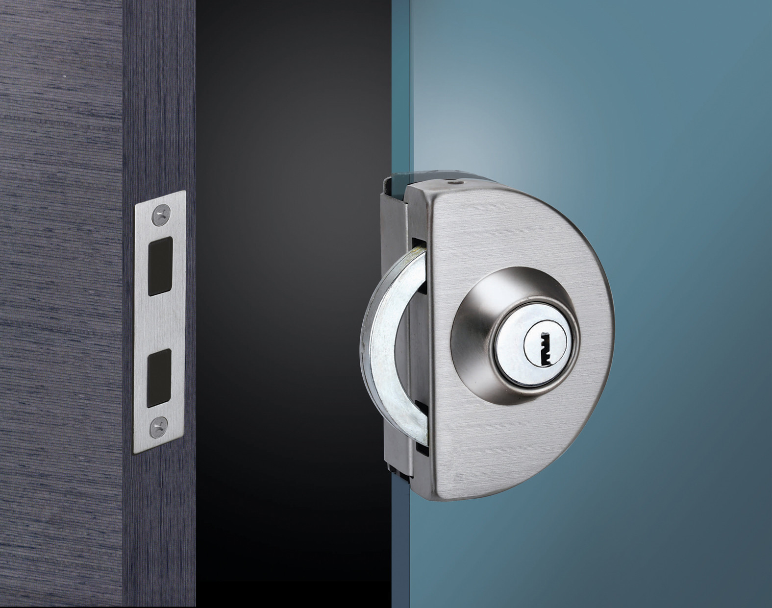 厂家不锈钢 双门双开 带纽 玻璃门 插销锁 中央锁 玻璃锁 门锁