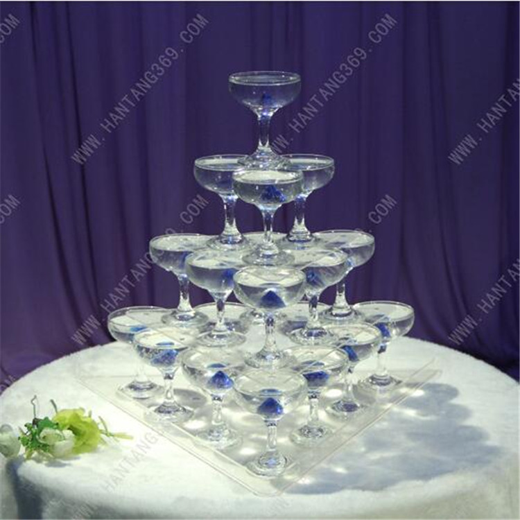 厂家制作亚克力婚庆香槟杯架ktv酒杯架供应旋转七彩5层香槟塔