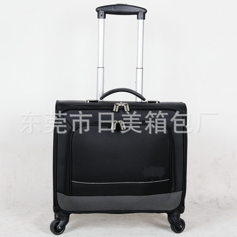 Business 16-Inch Computer Boarding Oxford Cloth Suitcase Zipper Flip Mute Universal Wheel Luggage
