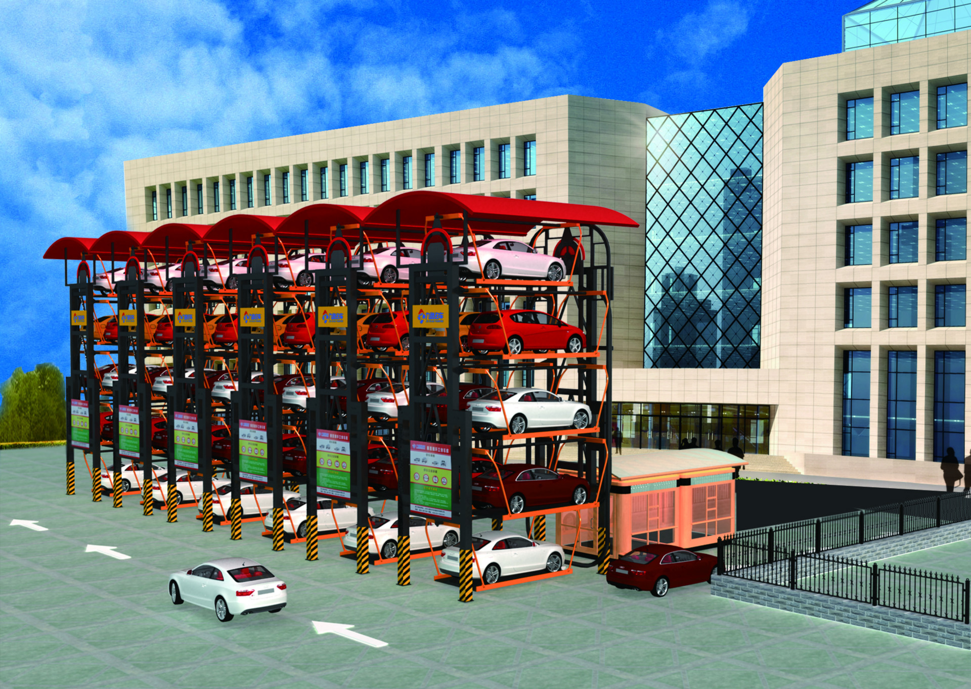 新型垂直循环立体停车设备 低噪低耗低成本,高效高速高智能