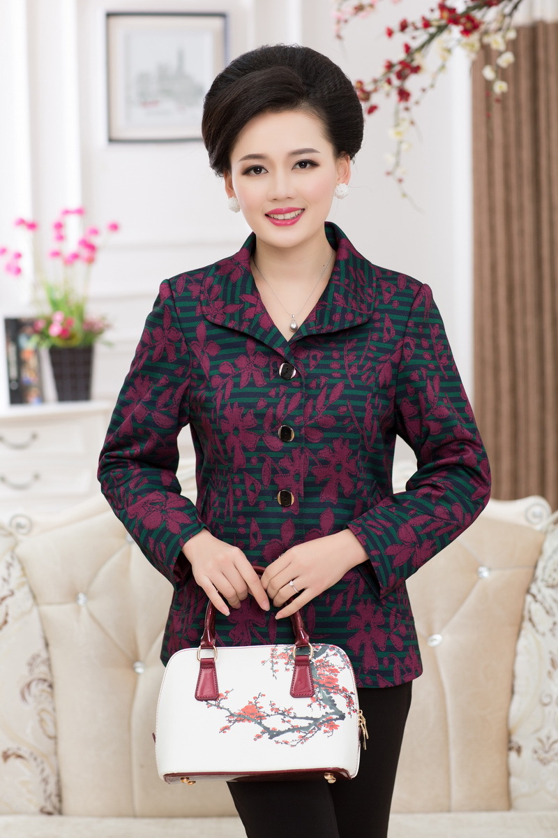 中老年女装妈妈装春装西装外套新款上衣修身天猫爆款一件代发大码