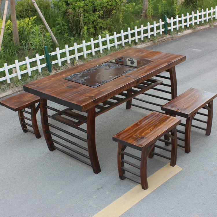 实木茶几简约办公室功夫茶桌 生产防腐木庭院户外仿古桌椅批发