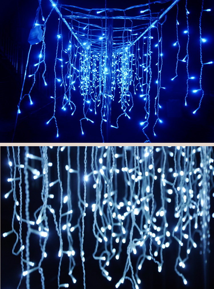 led冰条灯窗帘灯彩灯闪灯串灯3.5米96灯 5米216灯 电池2米